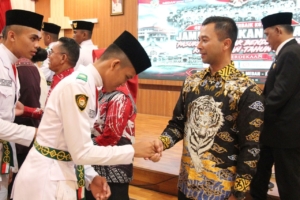 Dandim Hadiri Jamuan Makan Malam Dengan Paskibraka Kota Medan di Pendopo Rumah Dinas Walikota Medan