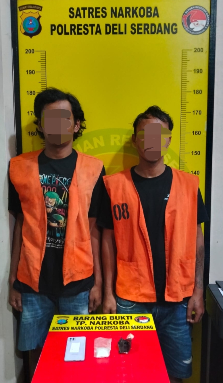Rencana Edar Sabu Berujung “Gagal Total”, Dua Pria Diciduk Sat Narkiba Polresta Deli Serdang