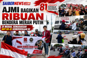 AJMI Bagikan Ribuan Bendera Merah Putih di Medan, Semarakkan HUT ke-81 Kemerdekaan RI   