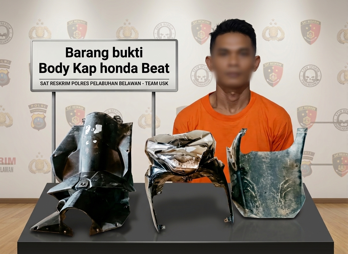 Lincah Congkel Pintu Rumah Orang, Pria Ini Lemah Begitu Ketemu Reskrim Polres Pelabuhan Belawan 