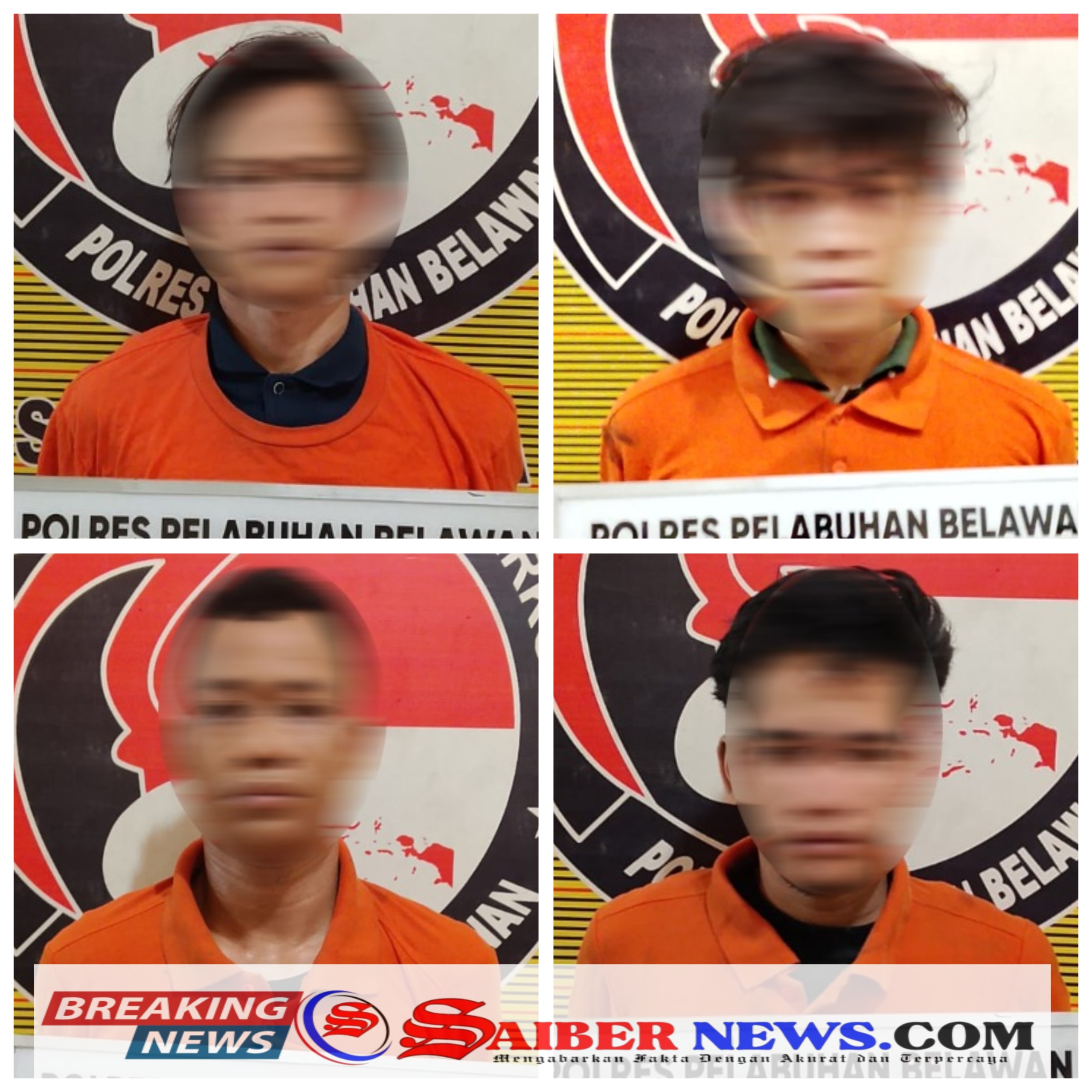 “Buka Lapak Sabu” di Gang Mawar, 4 Pemuda Sekaligus Dibekuk Sat Norkoba Polres Pelabuhan Belawan
