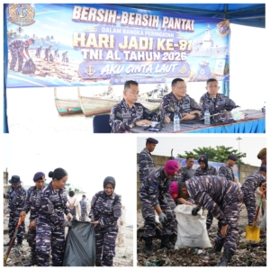 Kodaeral I Turun ke Pantai Olo, Prajurit dan Warga Kompak Bersihkan Pesisir