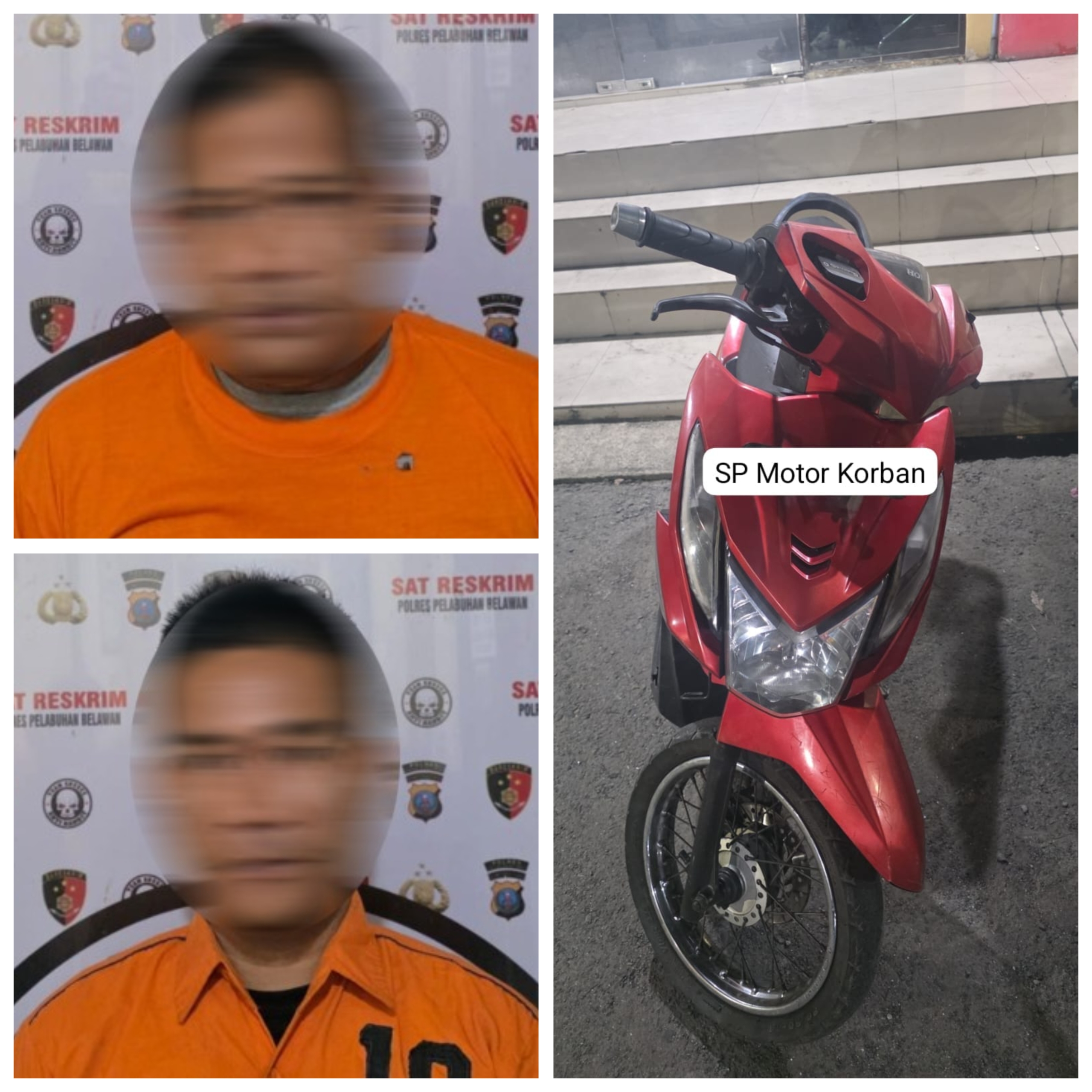 Beraksi Di Marelan, Sat Reskrim Polres Pelabuhan Belawan Tangkap 2 Pelaku Curanmor