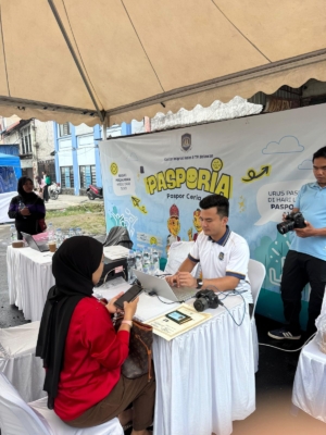 Mudahkan mayarakat,  imigrasi Belawan hadirkan pasporia di car free day Belawan 