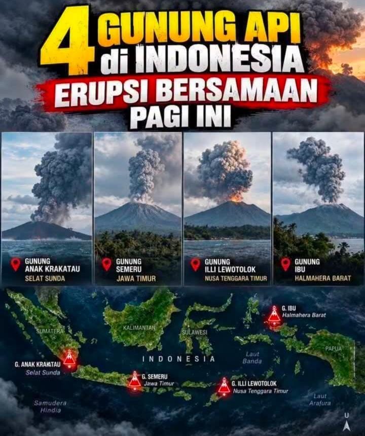 VIRAL “4 GUNUNG ERUPSI BERSAMAAN”, MASYARAKAT DIMINTA WASPADA ALIHAN ISU KORUPSI