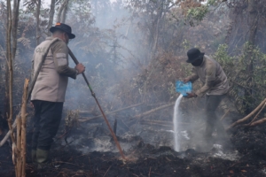 Hari Kedua Operasi Karhutla Rimbo Panjang: Kapolres Kampar Pimpin 70 Personel Gabungan Padamkan Api di Lahan Gambut 3 Hektar