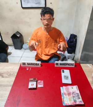 Satresnarkoba Polres Kampar Tangkap Pengedar Narkoba di Desa Koto Perambahan 