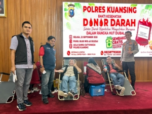 Polres Kuansing Gelar Bhakti Kesehatan Donor Darah dan Bagikan Sembako dalam Rangka HUT Dubalang