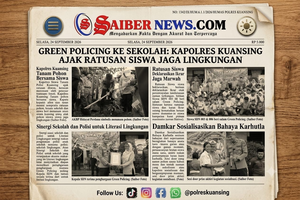 Green Policing Goes to School, Kapolres Kuansing Ajak 290 Siswa Jaga Lingkungan Sejak Dini