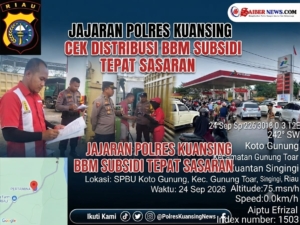 Polres Kuansing Patroli dan Pantau Distribusi BBM di Sejumlah SPBU
