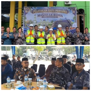 Camat Medan Deli Hadiri Peletakan Batu Pertama Renovasi MASJID AR-RIDHA di KOMPLEK TNI AL BARAKUDA   