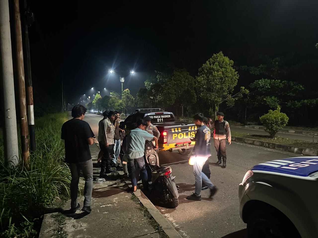 Tim Raga Polres Kuansing Patroli Malam, Antisipasi C3 dan Balap Liar