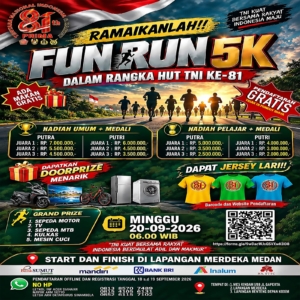 Rayakan HUT ke-81 TNI, Kodam I/BB Ajak Warga Ikuti Fun Run 5K