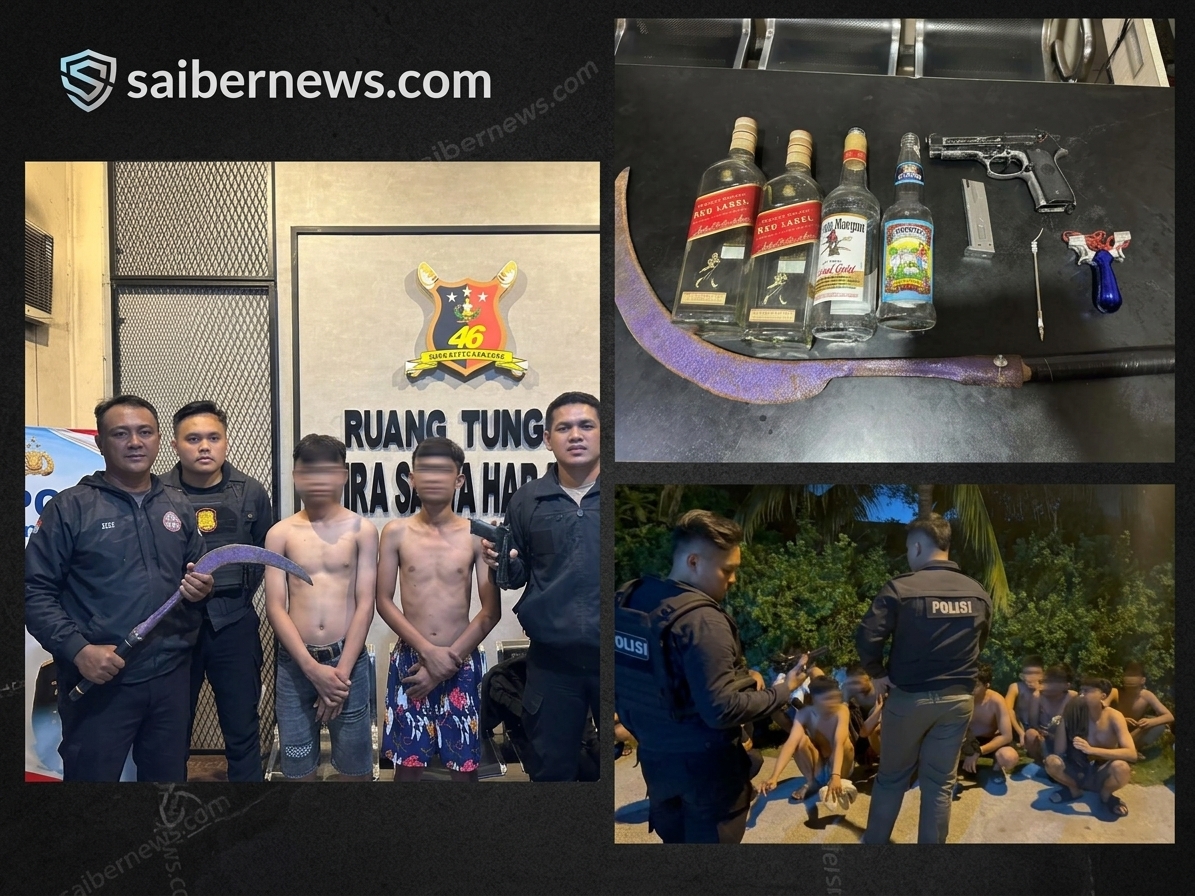 Respons Cepat Aduan Warga, Timsus Macan Polres Belawan Amankan Dua Pemuda dan Sita Airsoft Gun serta Sajam
