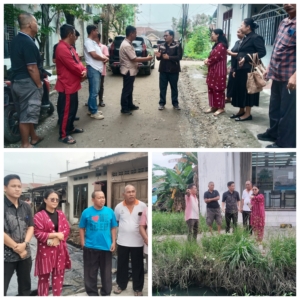 Margaret MS Bersama SDABMBK Tinjau Pembangunan Jalan di Kelurahan Besar