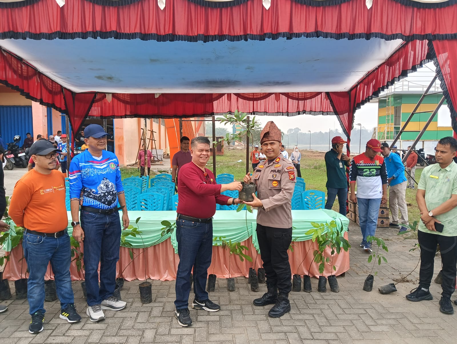 Polres Kuansing Bersama Forkopimda dan Masyarakat Tanam 1.000 Bibit Pohon di Kebun Nopi
