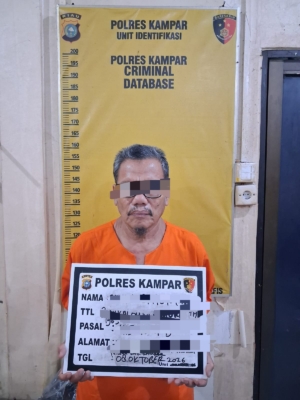 Polres Kampar Tangkap Guru Ngaji, Diduga Cabuli 4 Anak Dibawah Umur