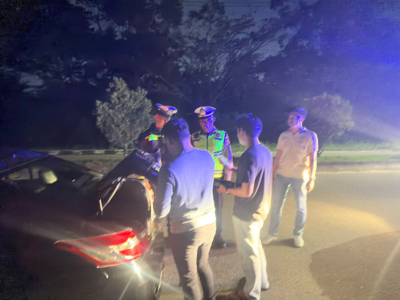 Tim Raga Polres Kuansing Gelar Patroli KRYD Malam Hari, Jaga Kamtibmas di Kota Teluk Kuantan
