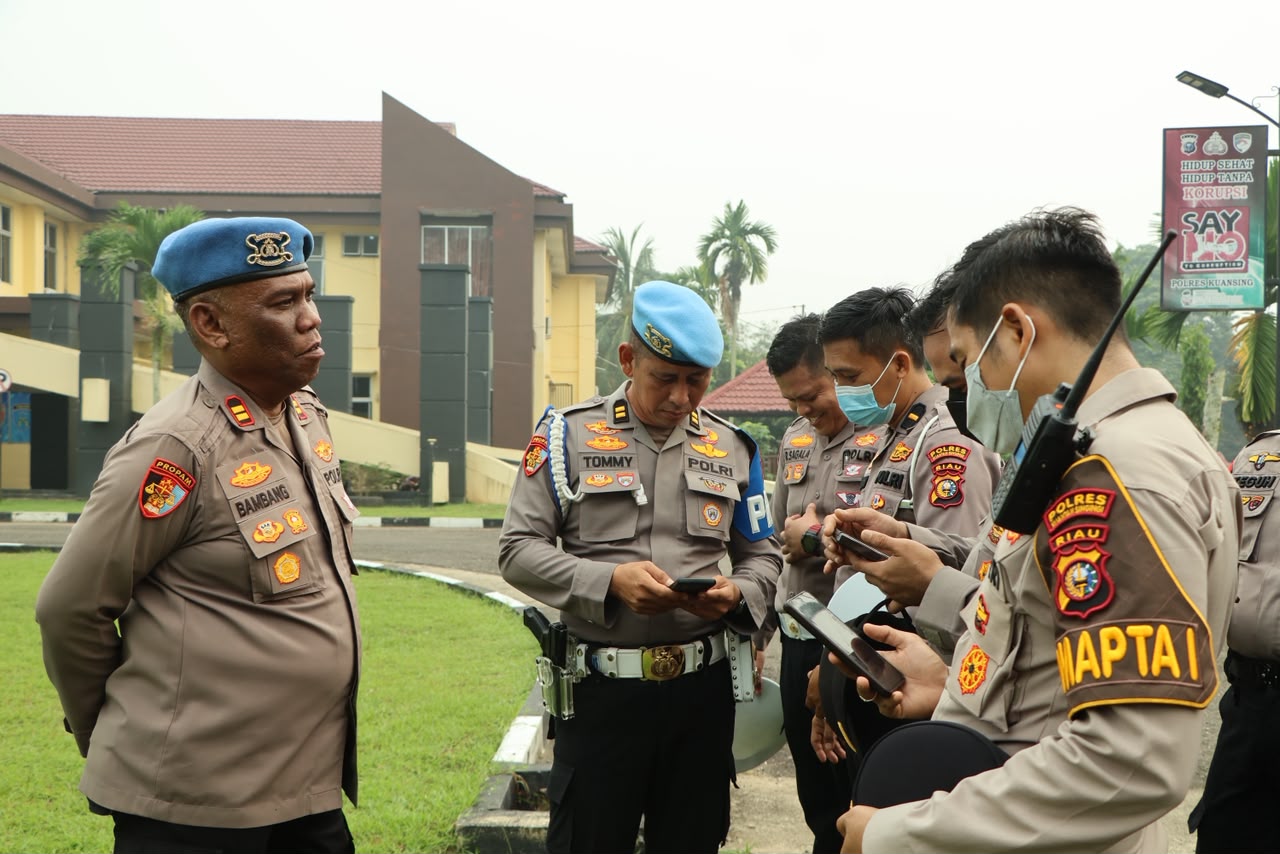 Polres Kuansing Gelar Gaktibplin, Periksa Disiplin Personel, Tes Urine, hingga Antisipasi Judi Online