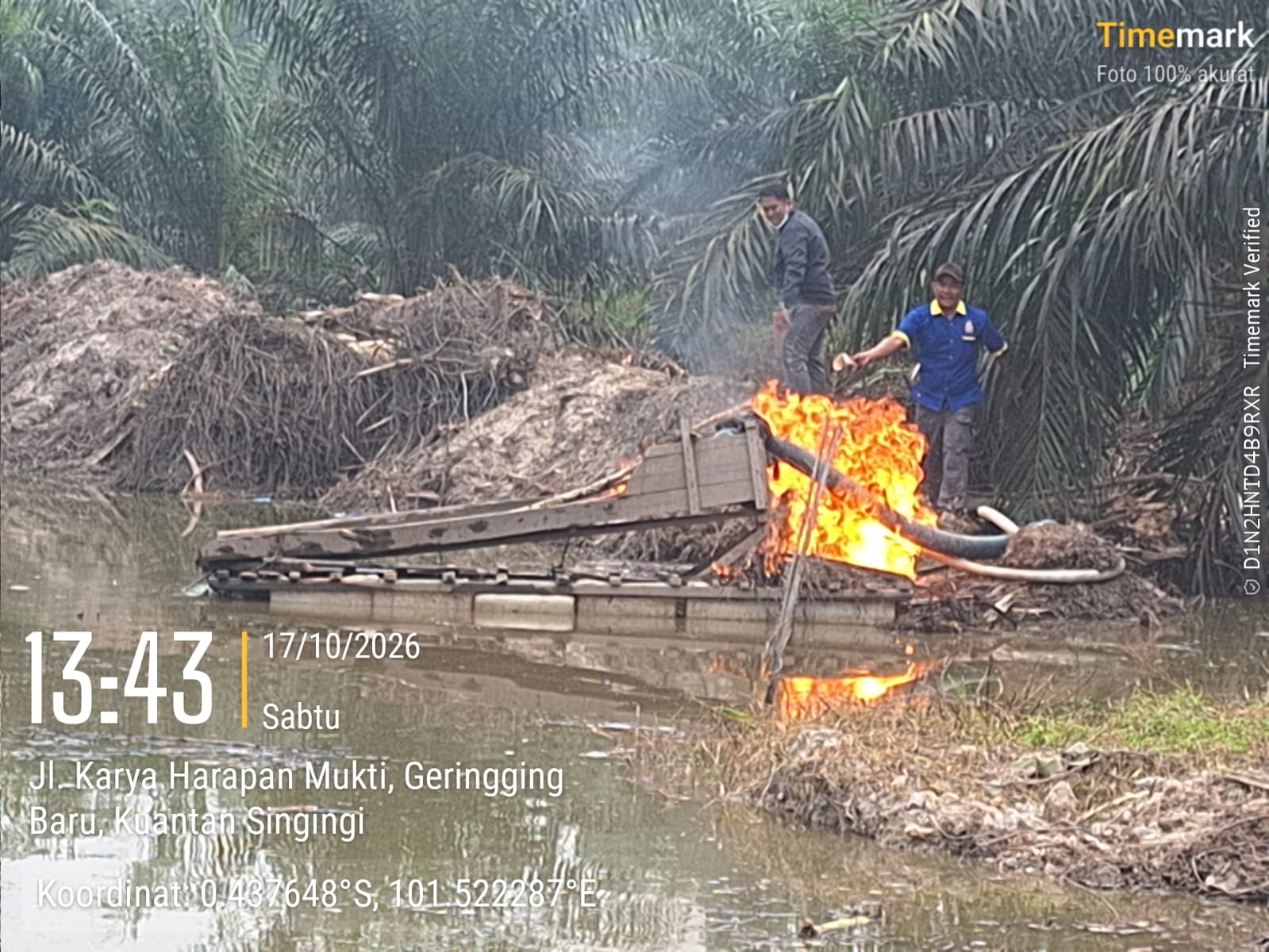 Polres Kuantan Singingi Tertibkan 3 Rakit Peti di Dua titik Lokasi