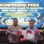 Konferensi Pers, Polres Kampar Berhasil Tangkap Kurir Narkoba 1 Kilo Sabu-sabu 