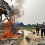 Polsek Kuantan Tengah Tertibkan PETI di Titian Modang Kopah, Satu Unit Dompeng Dimusnahkan