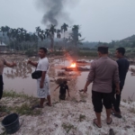 Polsek Kuantan Tengah Tertibkan dan Musnahkan 11 Unit PETI di Desa Kampung Baru Sentajo