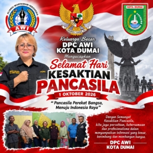 Peringati Hari Kesaktian Pancasila, Ketua DPC AWI Kota Dumai Ajak Insan Pers Perkuat Nilai Pemersatu Bangsa.