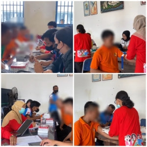 CEGAH DAN DETEKSI DINI HIV-IMS, RATUSAN WBP RUTAN KELAS I TANJUNGPINANG IKUTI PEMERIKSAAN VCT