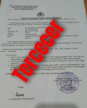 Telah Hilang/Tercecer Satu Lembar SIPTB A.N Hj. Zulfah