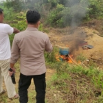 Polsek Kuantan Tengah Tindak 5 Unit Mesin Robin Diduga Digunakan Untuk Aktivitas PETI Ilegal di Pintu Gobang Kari